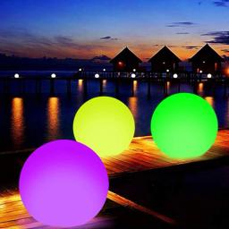 Bola Bouncy Luminosa Com Controle Remoto, LED Balão Brilhante, Praia Inflável, Decoração De Festa De Aniversário, 16 Cores - Image 2