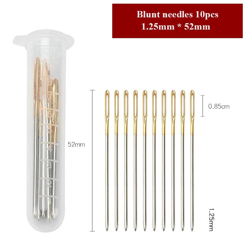 Agulha de aço inoxidável grande para tricô com fios, Agulha para costura de couro, Ferramentas de agulha, sem corte, 10 pcs/set - Image 1