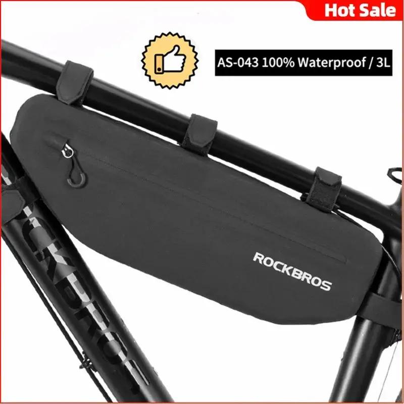 ROCKBROS bolsa quadrada para ciclismo e MTB, acessório, cesta de bicicleta para cano frontal superior, resistente à água e sujeira - Image 1