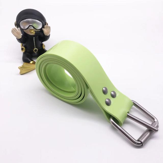 Cinto de Silicone com Fivela de Aço Inoxidável para Freediving e Spearfishing - Diversas Cores Disponíveis