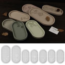 Oval Bandeja De Armazenamento De Silicone Molde, DIY Flower Pot Base, Fabricação De Artesanato, Gesso Resina Epóxi, Coaster Dish, Moldes De Fundição, Decoração De Casa - Image 1