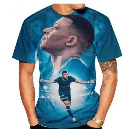Camisola de jogador de futebol masculino, camiseta impressa em 3D, mangas curtas, camiseta casual, personalidade, verão, 2024 - Image 2