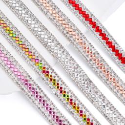 Fita de cristal auto-adesiva, guarnição strass para vestuário DIY sapatos sacos e vestidos decoração, 1 quintal, 91cm - Image 1
