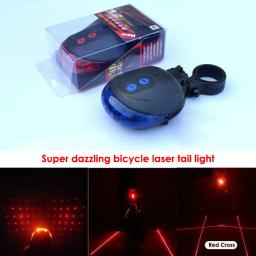 Luz led impermeável para bicicleta, luz traseira com aviso de segurança do laser, acessórios para bicicletas - Image 2