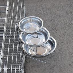 Montado na parede do aço inoxidável tigela do cão, gato água alimento recipiente, suporte de metal fixo, suporte anti-reviravolta, alimentador fixo, 23cm - Image 2
