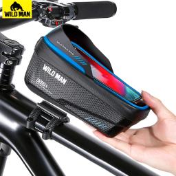 Homem selvagem saco impermeável da bicicleta, Frame dianteiro, ciclismo, tubo, caixa do telefone, suporte, 6,8 ", touchscreen, bicicleta tronco saco, 1L - Image 1