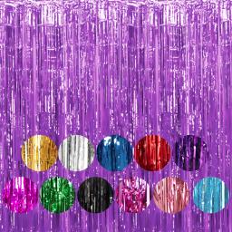 Alumínio Foil Photo Backdrop, Cortina De Franja, Birthday Party Streamers, Decorações De Festa Vermelha, 6.5ft, 1Pc Set - Image 1