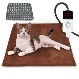 Cama elétrica aquecida do animal de estimação com temporizador para o cão e o gato, cobertor de temperatura ajustável, esteira mais quente, Auto Power Off, 100 V, 240V - Image 1