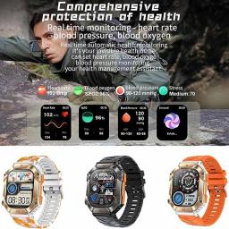 Relógio inteligente impermeável multifuncional para homens, chamada bluetooth, modo multi-esporte, 650 mAh, 100 +, novo, 2023 - Image 5