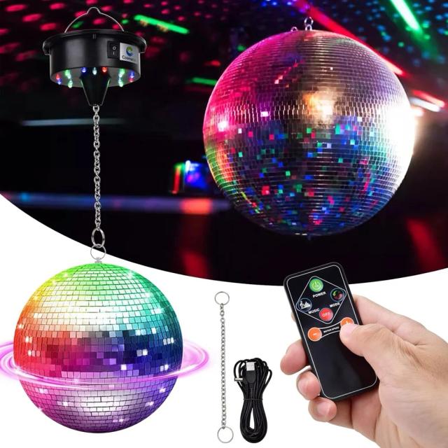 Motor de Bola de Discoteca Giratório com Controle Remoto - 18 LEDs
