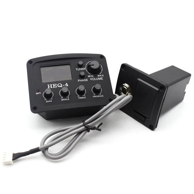 Captador de guitarra com afinador LCD, pré-amplificador Folk, equalizador de 3 a 4 bandas e mic piezo para otimizar seu som