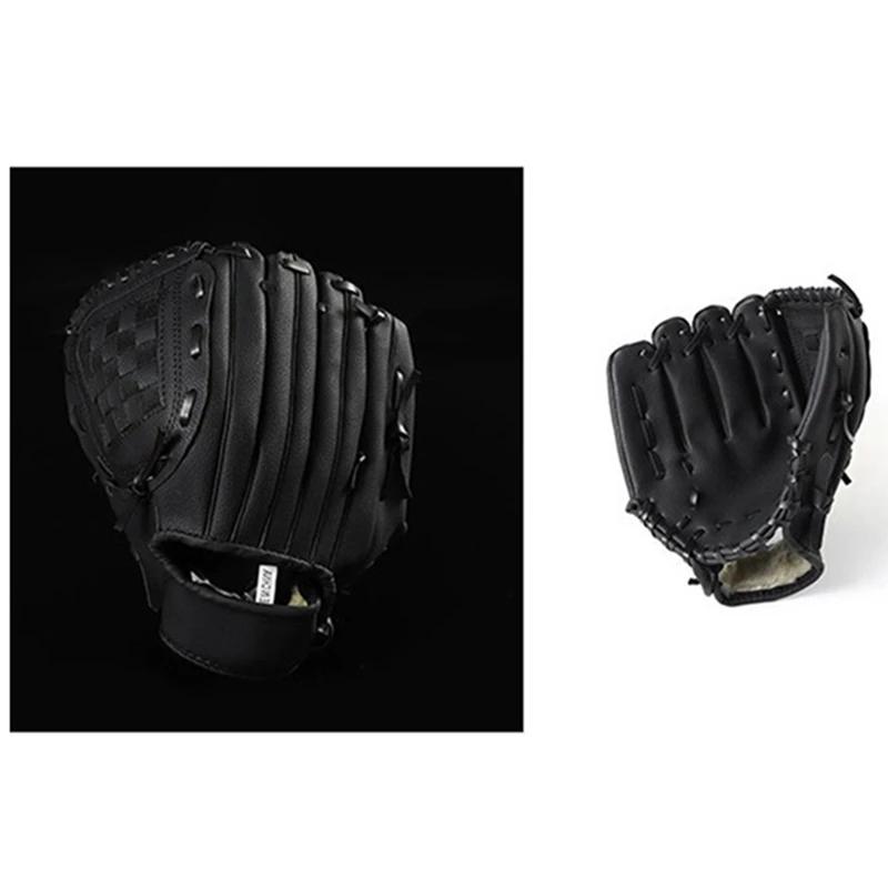 Outdoor Sports Baseball luva para homens e mulheres, Softball equipamentos de prática, trem da mão direita, preto, 11,5 ", 2X - Image 1