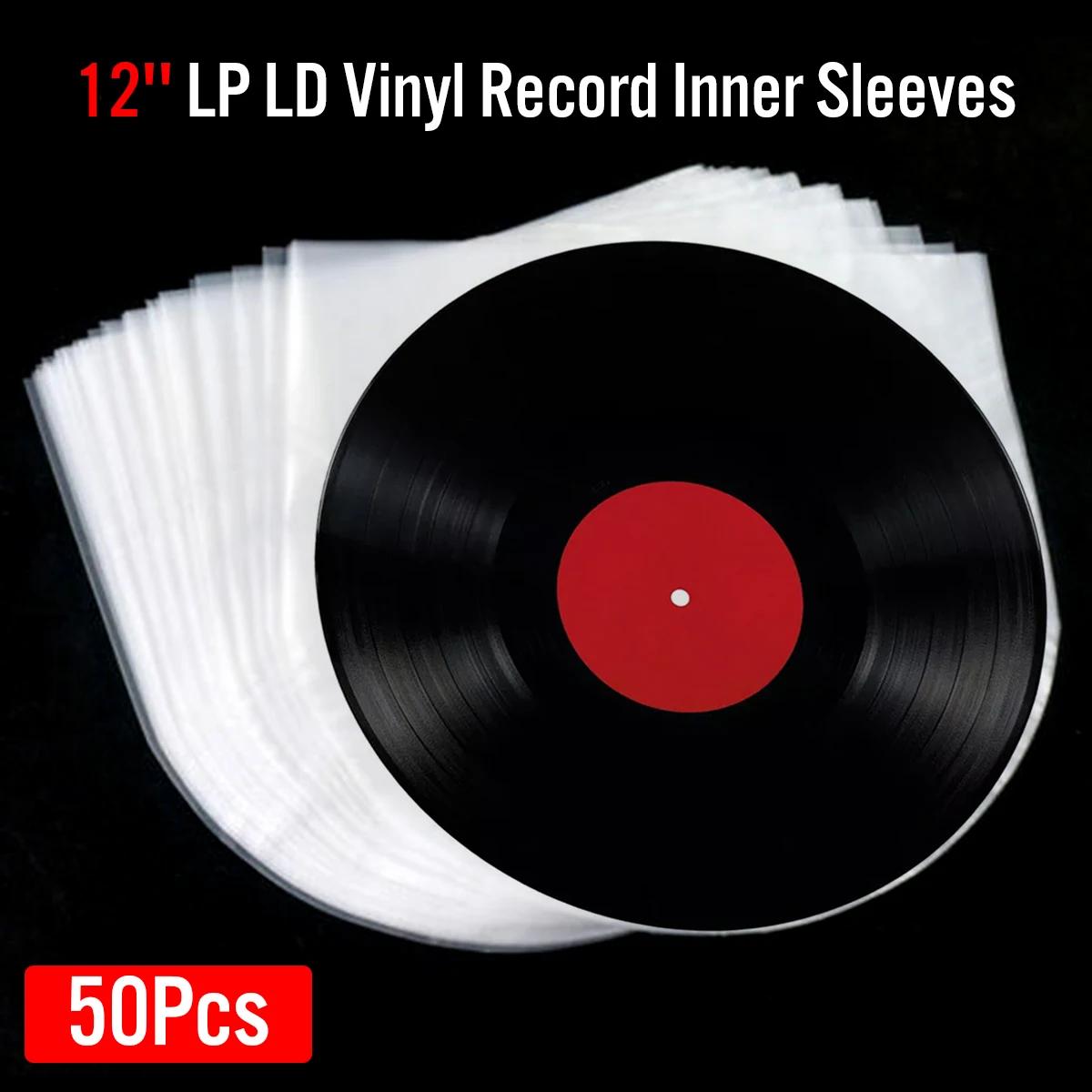 Recipiente para disco de vinil, 100 peças, 12 polegadas, lp ld gravar, sacos de plástico antiestático, luvas de gravação, interno, plástico, recipiente claro - Image 1