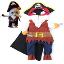 Terno pirata caribenho para gatos, Traje de Halloween, Roupas engraçadas de gato, Cosplay de cachorro, Vestuário de festa, Roupas de gatinho - Image 1