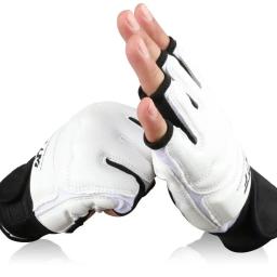 Luvas De Boxe Metade Do Dedo De Couro PU, Karate Muay Thai Treinamento, Luvas de treino, Protetor de pé - Image 2