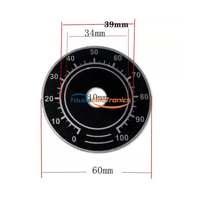 1pc 60mm escala de discagem para guitarra amplificador botão potenciômetro de volume botão - Image 1