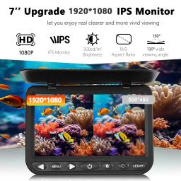 Câmera de pesca subaquática HD 1080P, câmera de pesca no gelo de 7 polegadas, câmera de pescador subaquática com bateria de 10000mAh - Image 4
