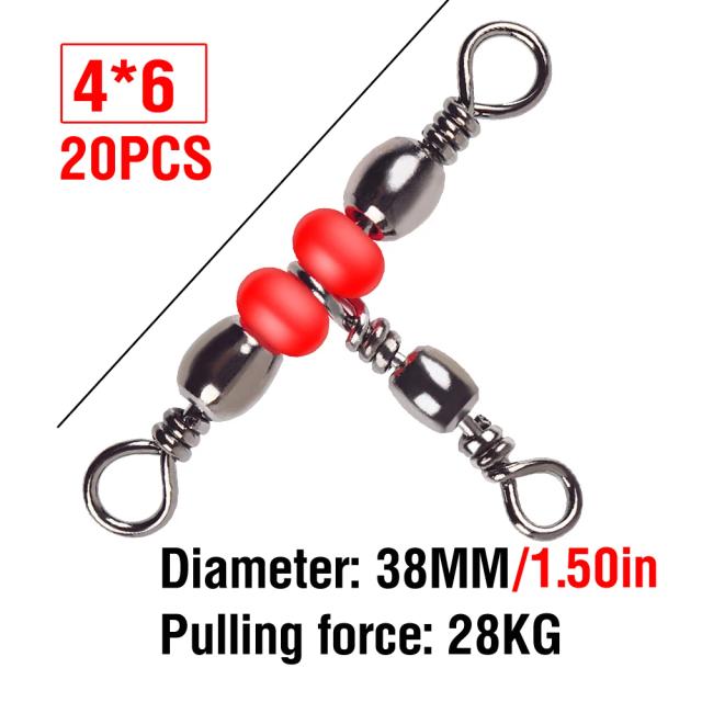 Conector de Pesca Giratório Triplo 20 Peças - Equipamento Essencial para Pesca Livre de Emaranhados