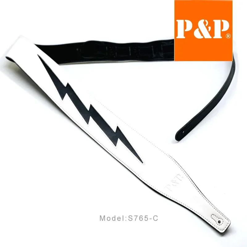 Almofada de correia da guitarra elétrica PP, couro relâmpago, preto, rosa, marrom, branco, novo, 2023 - Image 1
