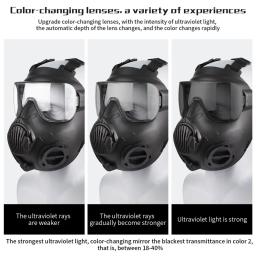 Zlangsports Mudança de cor Tático Paintball Airsoft Máscara Facial Completa com Ventiladores Duplos CS Cosplay Máscaras de Proteção - Image 3