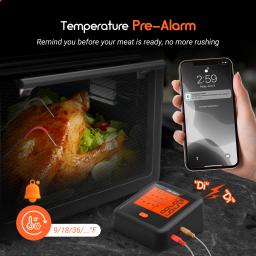 INKBIRD-Bluetooth Digital Churrasco Termômetro, Outdoor Meat Grill, Acessórios para churrasco, 4 Meat Probes, IDT-34C-b - Image 3
