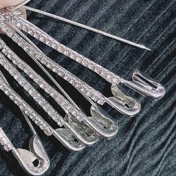 Brilhante strass broche pinos, alfinetes de segurança, camisola, clipes xale, tom prata, cintura broches, acessório de costura roupas, novo - Image 3