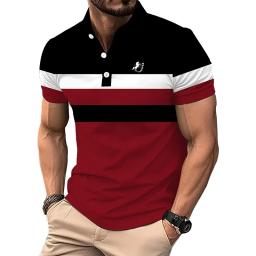 Camisa polo slim fit masculina, 100% poliéster, manga curta, casual, esportiva, lapela, cor mágica, roupas da moda, verão - Image 2