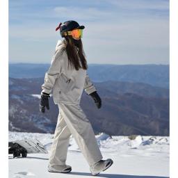 Terno de esqui feminino à prova dwindproof água vento esqui e snowboard velo jaqueta calças definir inverno grosso quente trajes neve ao ar livre wea - Image 1
