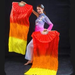 Ms. Dança do ventre Gradiente Fan, Cor Longa Fãs, Prática Dancer Props, Seda chinesa Dança Imitação Fan, Venda Quente, 150cm Comprimento - Image 3