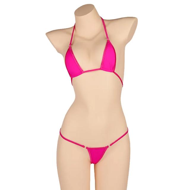 DEKA Conjunto Micro Biquíni Transparente Bandagem Sólida Cueca Tanga Sutiã G-String Brasileiro Swimwear Pijamas Tamanho Único