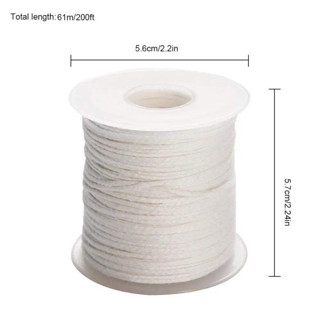 Pavio de Vela de Algodão Branco para DIY - Material Ideal para Fabricação de Velas Artesanais e Decoração criativa