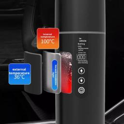 Copo de aquecimento portátil para carro, 500 ml, chaleira de aquecimento para viagem, display de isolamento oled inoxidável, copo de aquecimento elétrico inteligente, 12v 24v - Image 3