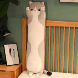 Joy Cute Soft Long Cat Plush Toys, Pausa Office Nap Pillow, Cama Sleep Doll, Presente de Decoração de Casa para Crianças, 50 cm, 70 cm, 90 cm, 110 cm, 130cm, Alegria - Image 5