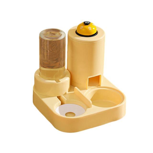 Dispensador 3 em 1 de Ração e Água para Cães e Gatos com Sino - Alimentador Automático Ideal para Pet Shop
