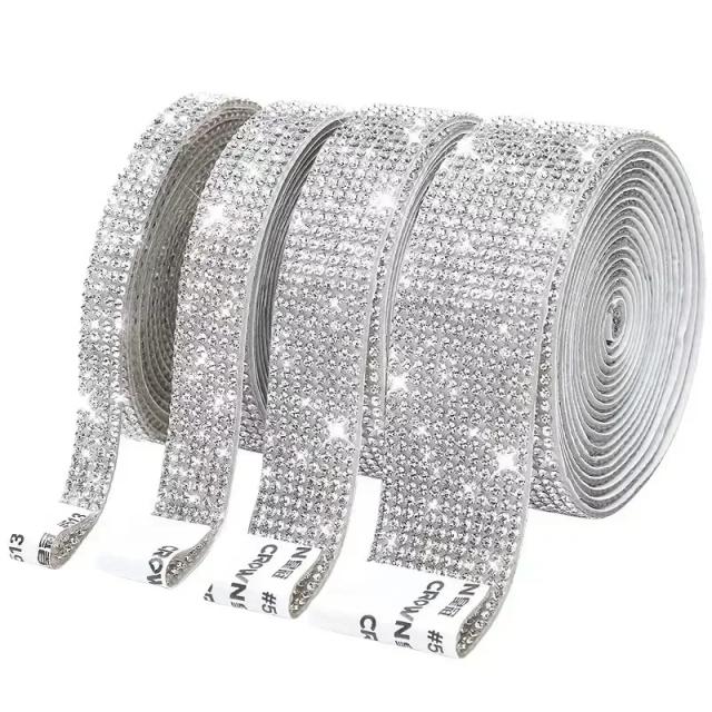 Adesivo de Cristal Strass para Artesanato e Decoração - Fita de Diamante DIY para Carros e Telefones