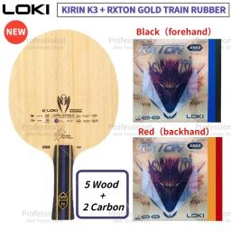 loki kirin k3 raquetes de tênis de mesa com rxton ouro trem tênis de mesa borracha ittf profissional raquete de ping pong loki borracha - Image 1