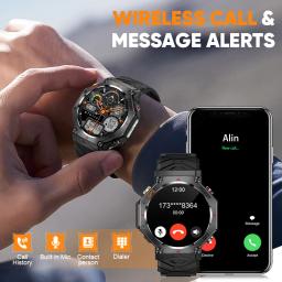 Lige gps relógio inteligente premium militar bluetooth chamada esportes ao ar livre 3atm à prova dwaterproof água amoled 1.39 Polegada tela novo smartwatch masculino - Image 2