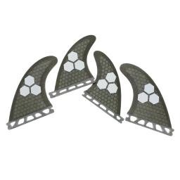 Único Tab Base Quad Fin Set, Aletas de prancha de fibra de vidro, Honeycomb Surf Fin G5 com GX, 4 Pcs Fins - Image 1