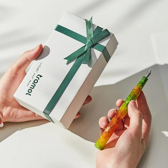 Esmalte Colorido Tramol - Caneta Tinteiro Acrílica com Nib Alemão para Negócios e Escritório, Ideal para Presente com 8 Cartuchos de Tinta