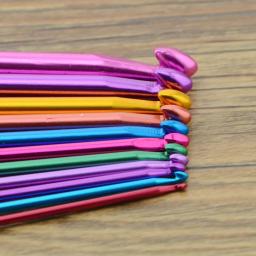 Conjunto De Agulhas De Malha De Alumínio, Cores Sortidas, Ganchos Tunisinos e Afegãos, Kit De Ferramentas De Costura, DIY, 11 PCs - Image 4