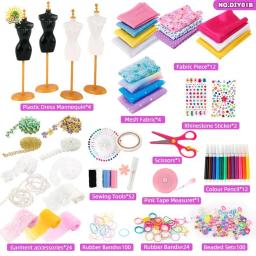 Kit bordado para meninas, Kit de costura reutilizável básico DIY, Criatividade Artes, Aprendizagem Artesanato, Design de Moda, 345pcs - Image 6