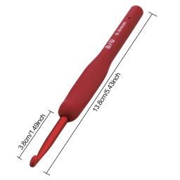 Conjunto de ganchos de crochê com alça de silicone, agulhas de tricô de alumínio, acessórios feitos à mão para camisola e cobertor, 9pcs - Image 6