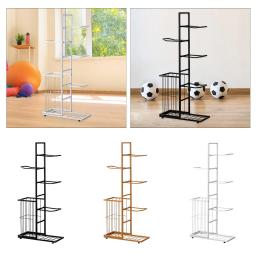 Suporte De Armazenamento De Bola Com Cesta, Interior, Exterior, Basquete, Voleibol, Futebol, Badminton, Raquetes De Tênis, Engrenagem Esportiva - Image 4