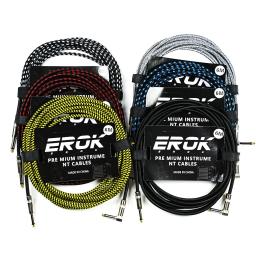 Erok-cabo de áudio para guitarra, 6m, 6m, anti-ruído, macho para macho, linha trançada, pedal, instrumento, acessórios - Image 1