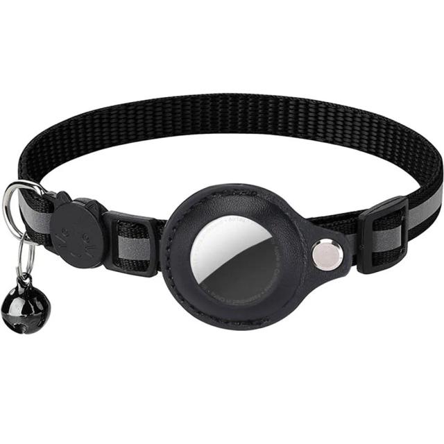 Coleira Apple AirTag para Gatos com Sino, Fivela de Segurança e Suporte Ajustável - Rastreador GPS para Gatinhos