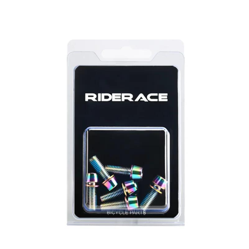 6 pçs pinça de freio a disco da bicicleta parafuso braçadeira parafusos fixos m6 * 18mm titânio-banhado colorido aço inoxidável para mtb mountain bike - Image 1