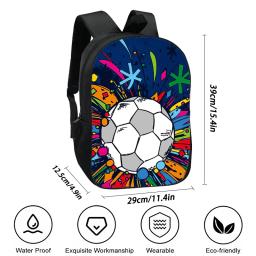 Bolsa escolar de nylon com impressão 3D infantil, mochila de futebol, patten de futebol, grande capacidade, durável e softback, logotipo para meninos - Image 2