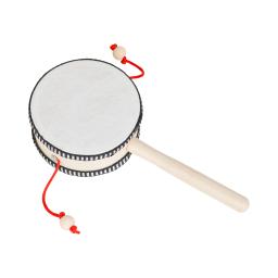 4-inch chocalho-tambor de madeira agitando tambor chocalho rotação tambor mão agitando tambor handheld instrumentos musicais para o bebê criança brinquedo - Image 5