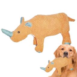 Brinquedos Squeaky interativos para animais de estimação, brinquedos mastigáveis confortáveis, elefante, rinoceronte, suprimentos para cães, casas - Image 1