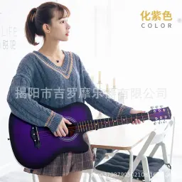 Violão Acústico para Estudantes, Iniciante Prática, Feminino e Masculino, 38 ", 10 Cores - Image 4